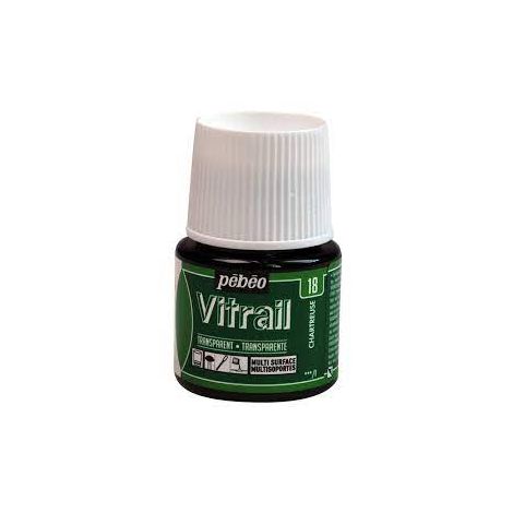 Farba witrażowa do szkła Pebeo Vitrail 45ml, Zielona/18 Chartreuse Green transparentna